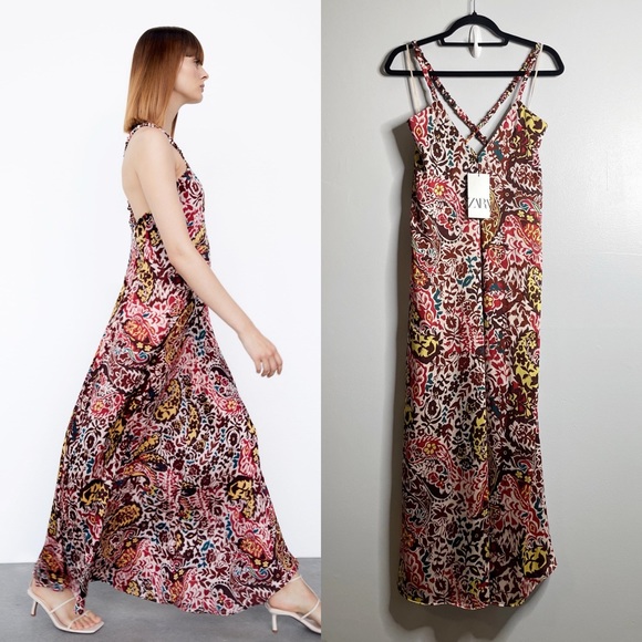 ZARA OVERSIZED FLORAL PRINTED MAXI DRESS - XS - Picture 2 of 9